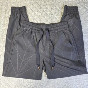 Indygena Womens Small Gray Lastik Geometic Lightweight Joggers